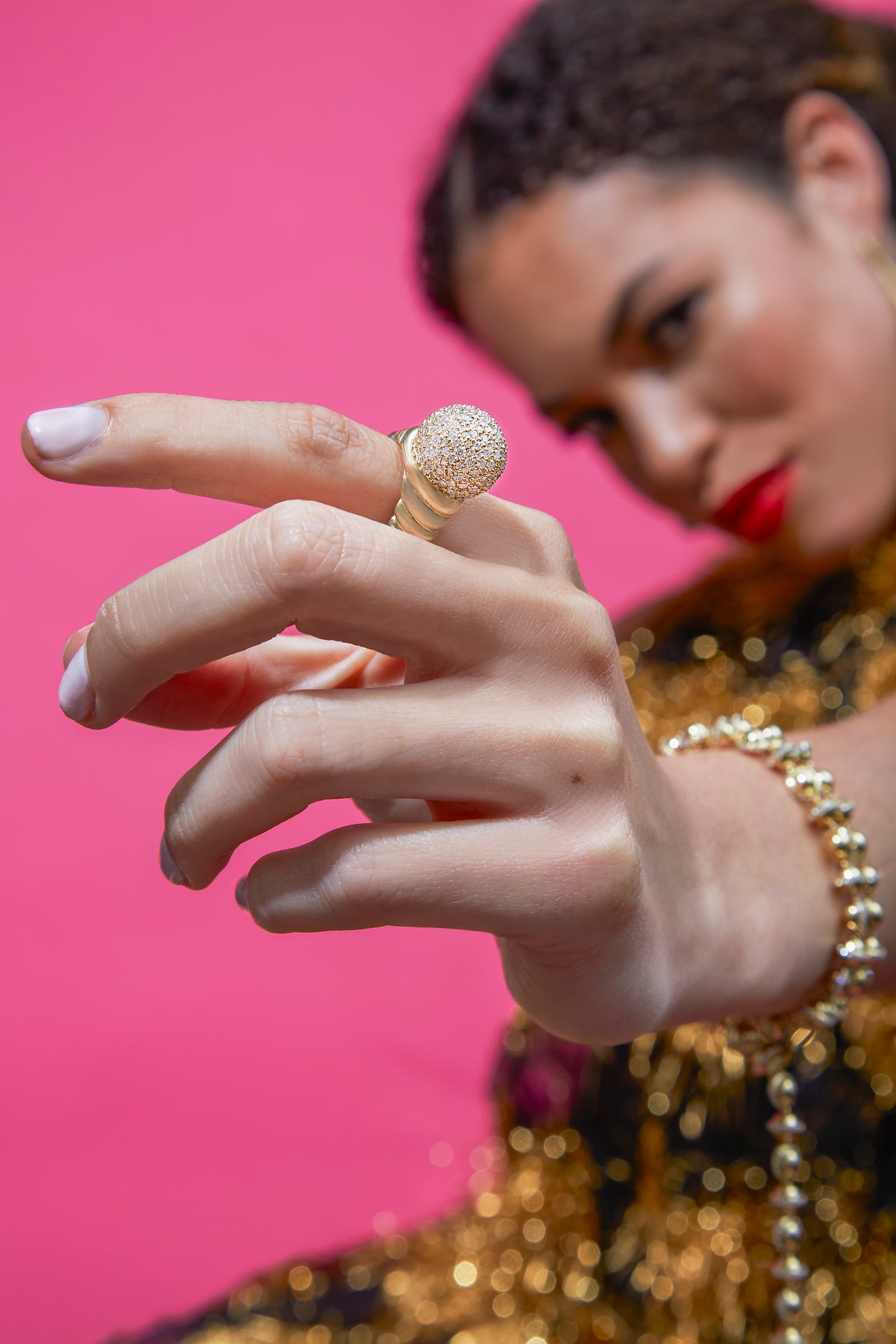 Revel Bobble Cocktail Ring - Ruby & Pink Sapphire