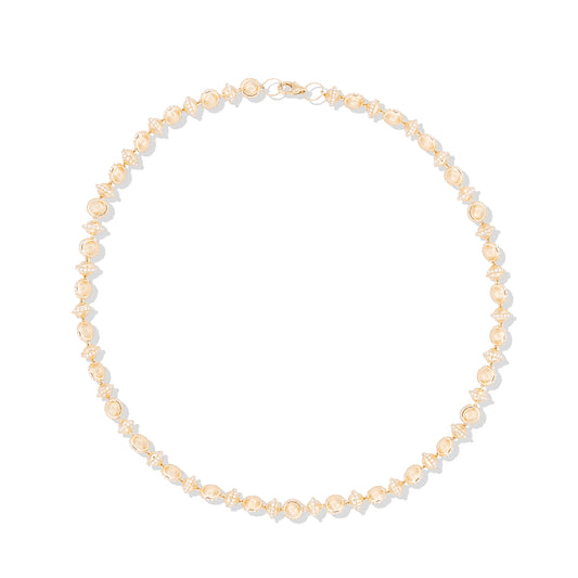 Revel Small Bead Necklace - Diamond