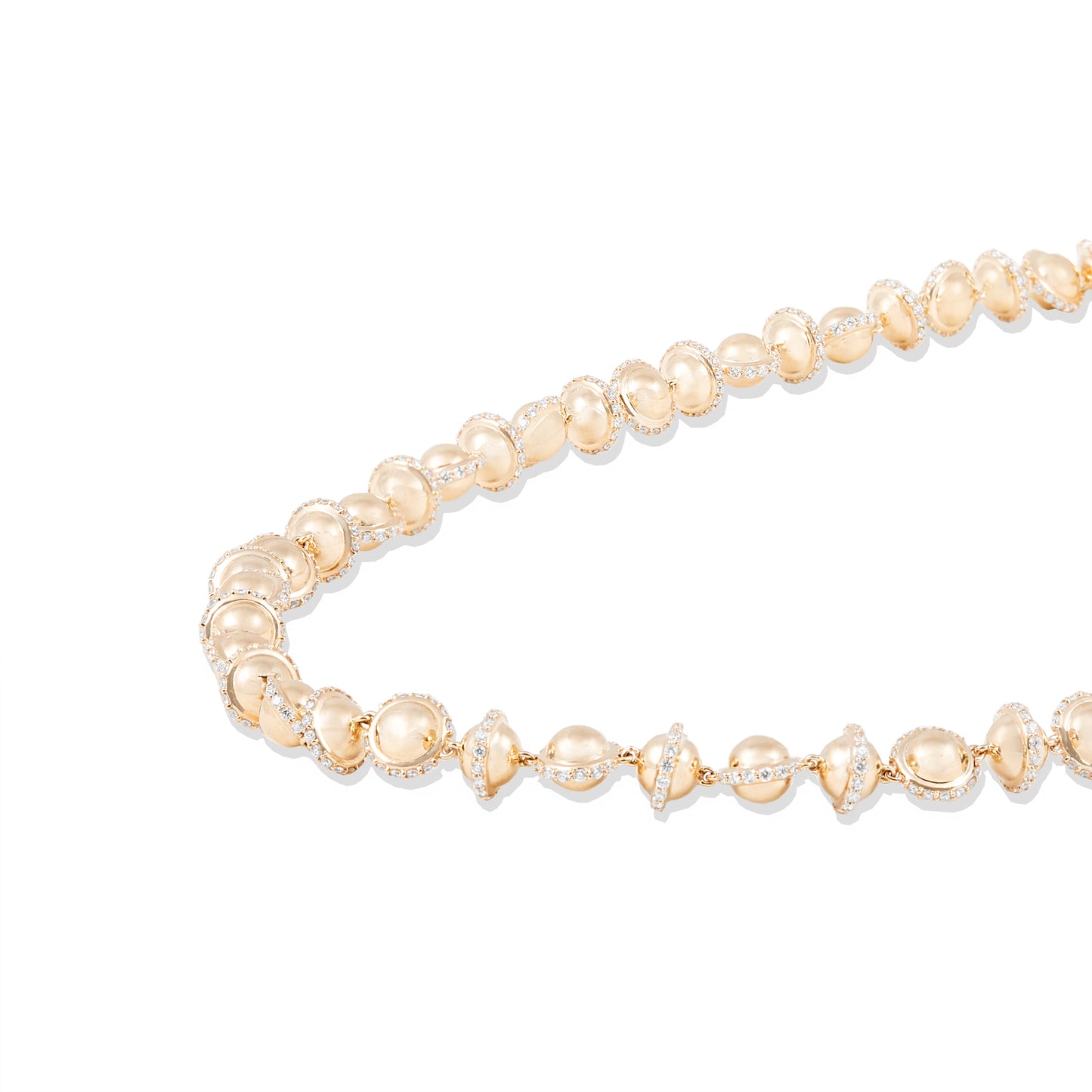 Revel Small Bead Necklace - Diamond