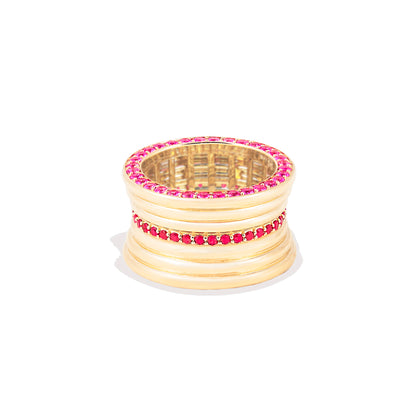 Revel Dimensional Cigar Band - Ruby & Pink Sapphire