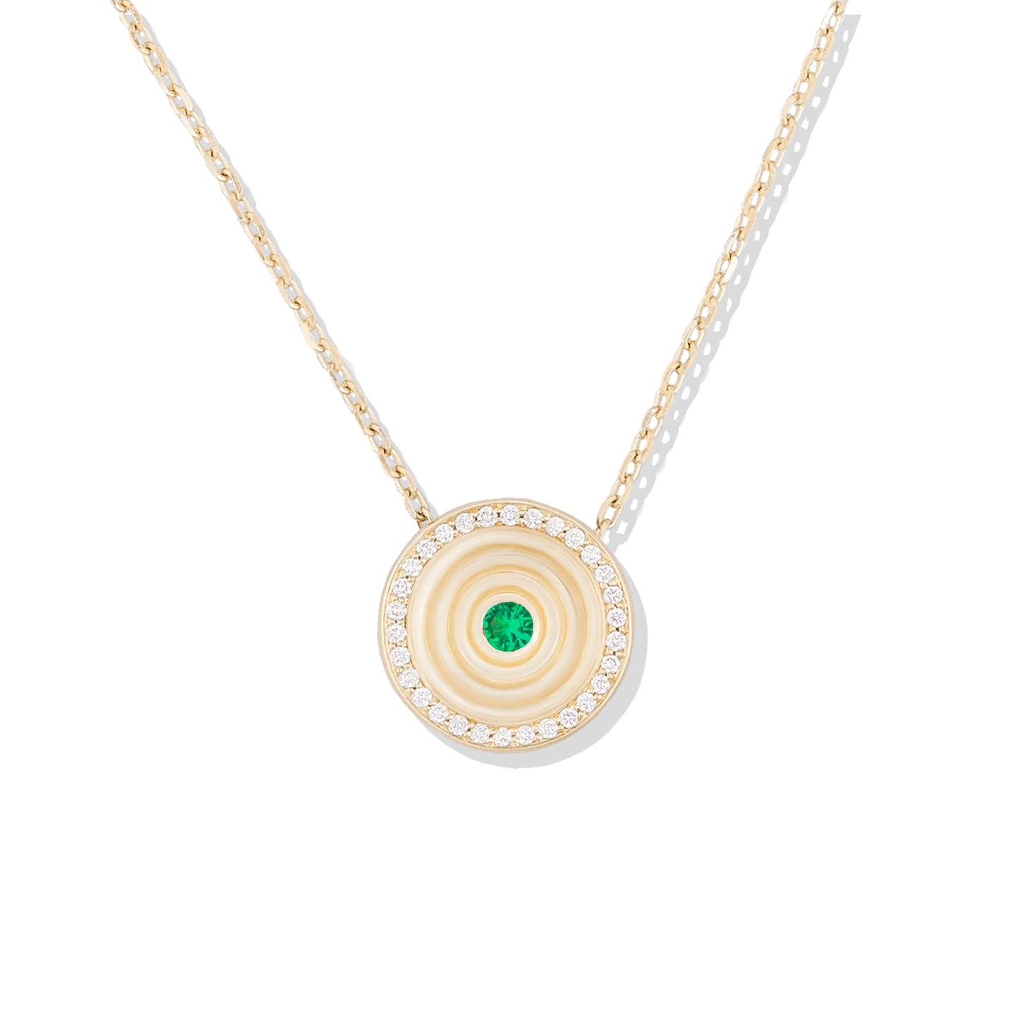 Revel Small Dimensional Pendant - Tsavorite & Diamond