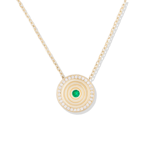 Revel Small Dimensional Pendant - Tsavorite & Diamond