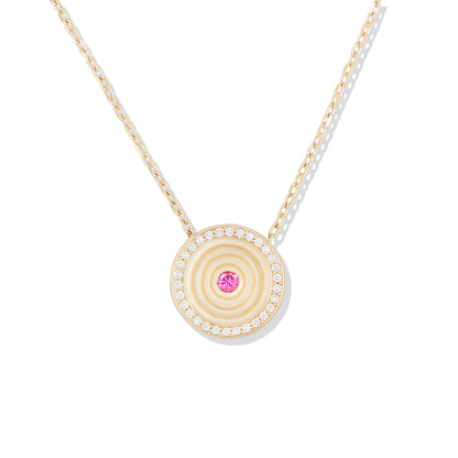 Revel Small Dimensional Pendant - Pink Sapphire & Diamond