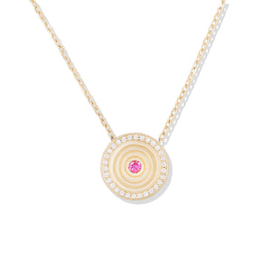 Revel Small Dimensional Pendant - Pink Sapphire & Diamond