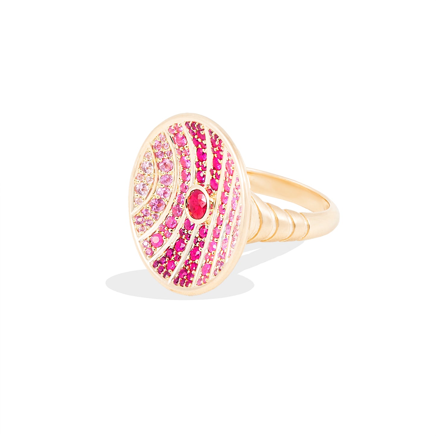Revel Large Dimensional Ring - Ruby & Pink Sapphire