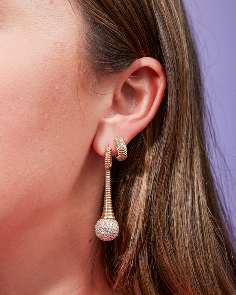 Revel Bobble Chandelier Earring - Rhodolite Garnet, Pink Sapphire, Amethyst