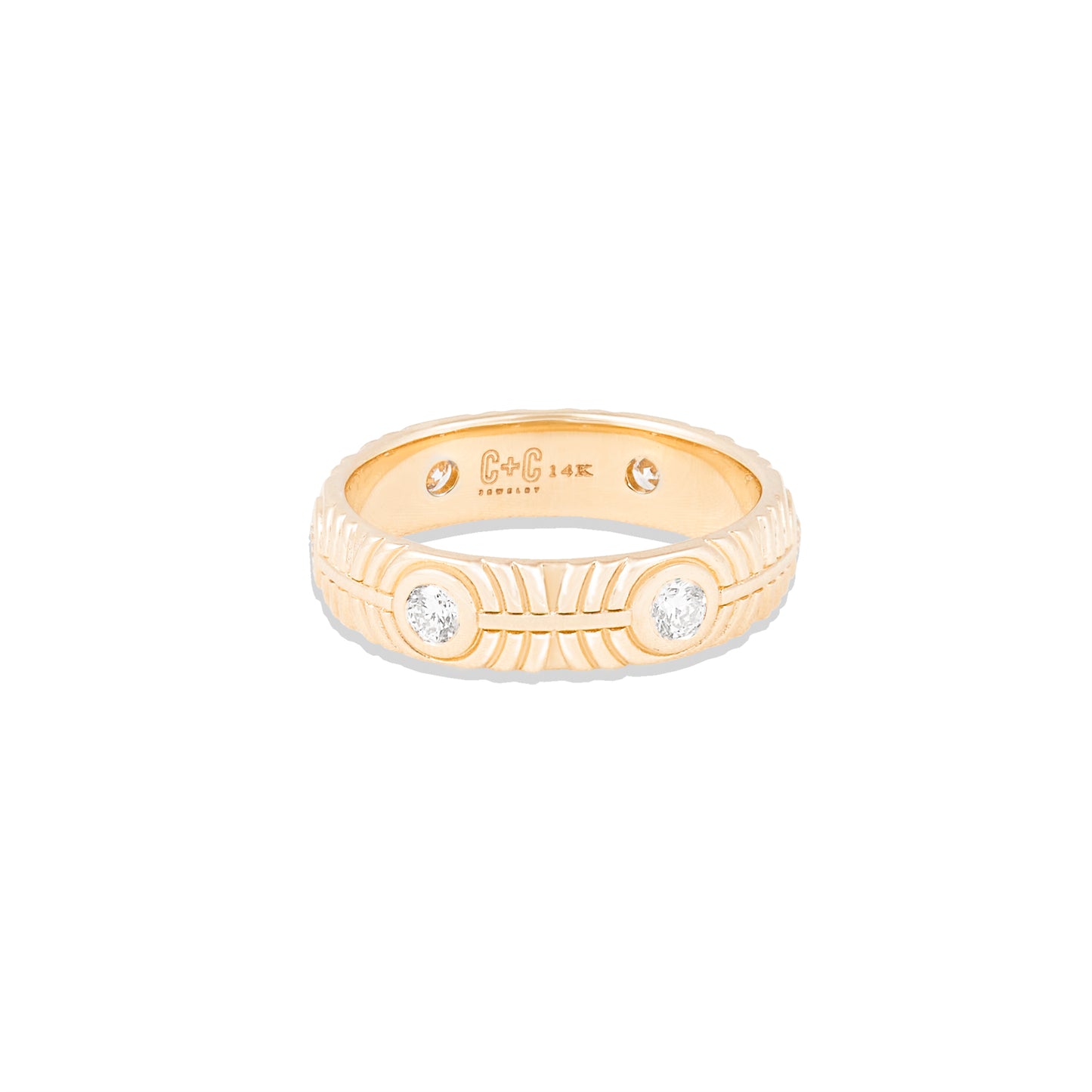Revel Ribbed Stacking Band - Diamond