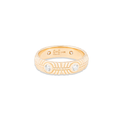 Revel Ribbed Stacking Band - Diamond