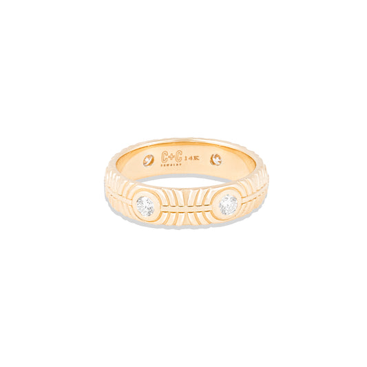 Revel Ribbed Stacking Band - Diamond