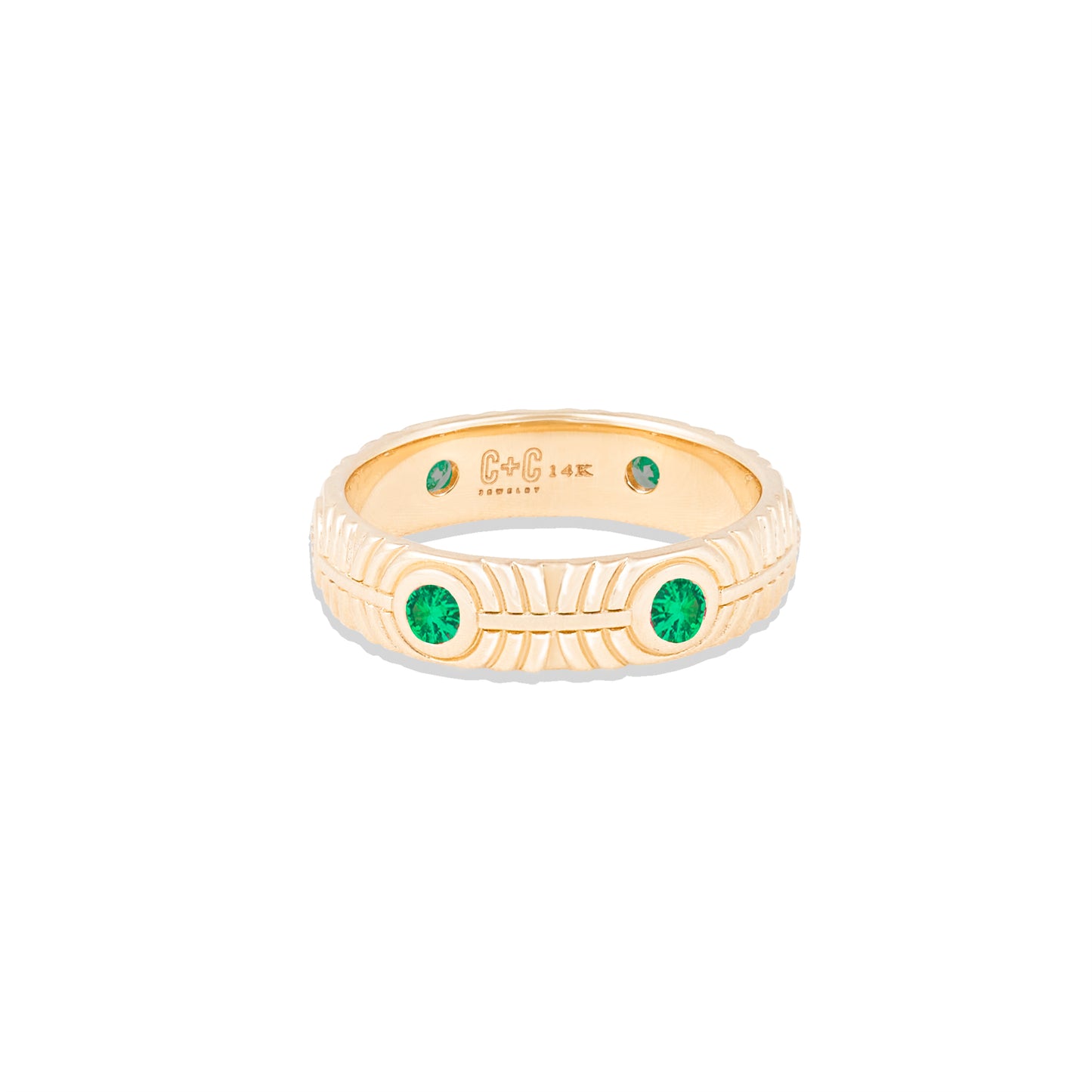 Revel Ribbed Stacking Band - Tsavorite