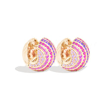 Load image into Gallery viewer, Revel Large Bead Huggie - Rhodolite Garnet, Pink Sapphire &amp; Amethyst
