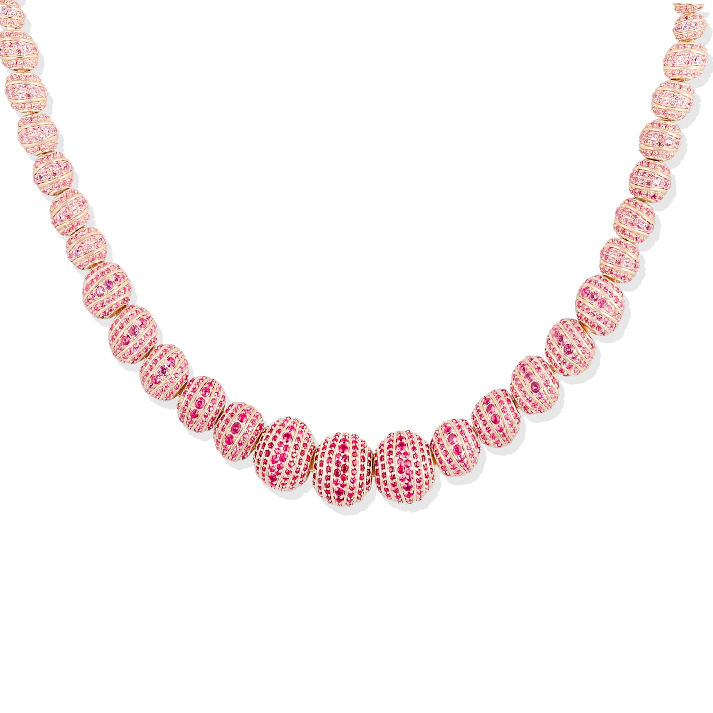 Revel Large Bead Necklace - Ruby & Pink Sapphire