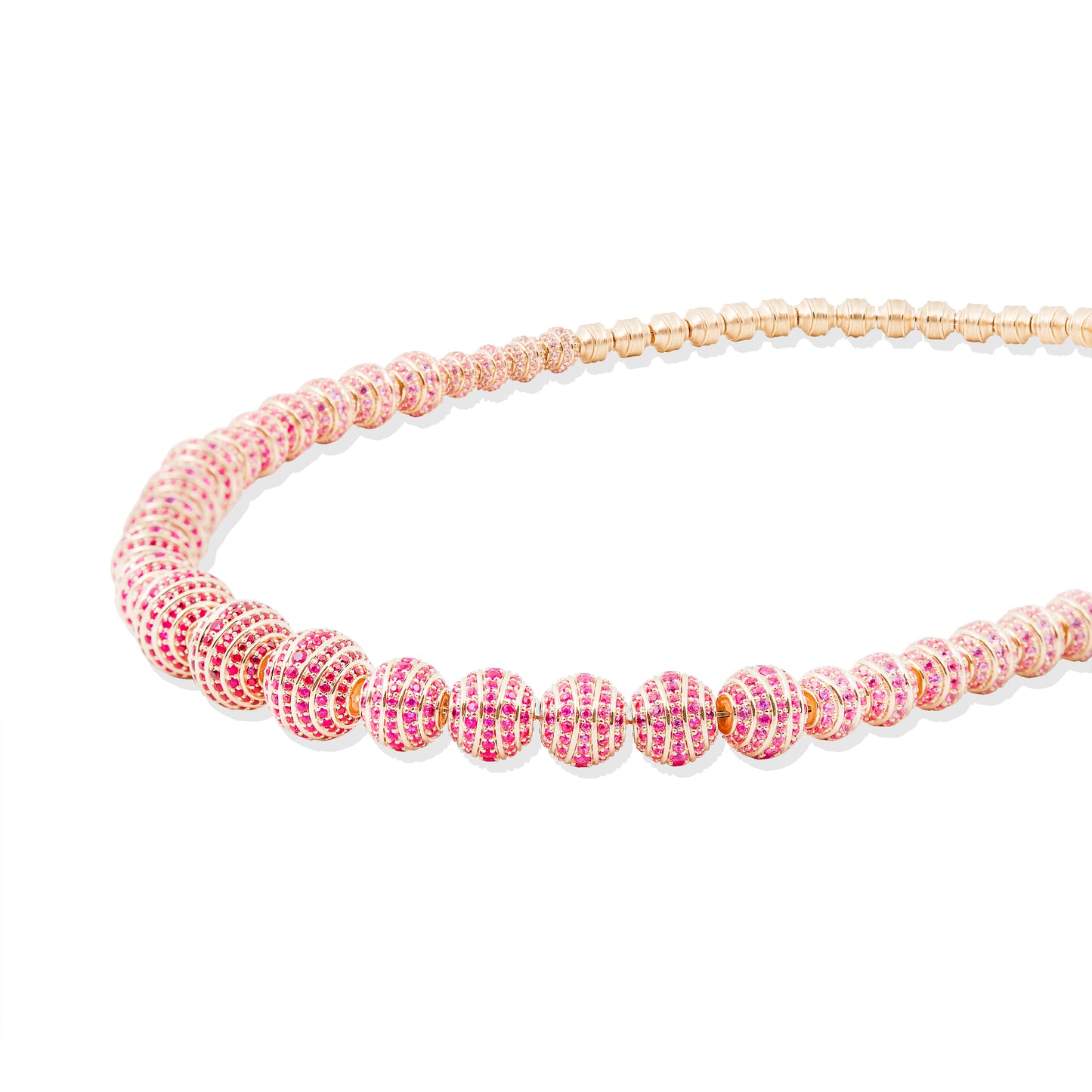 Revel Large Bead Necklace - Ruby & Pink Sapphire