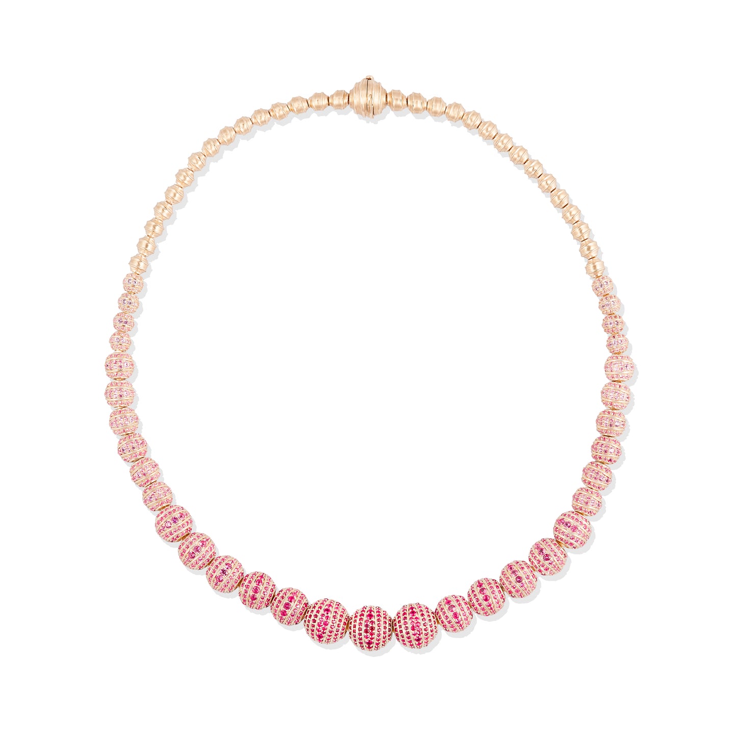 Revel Large Bead Necklace - Ruby & Pink Sapphire