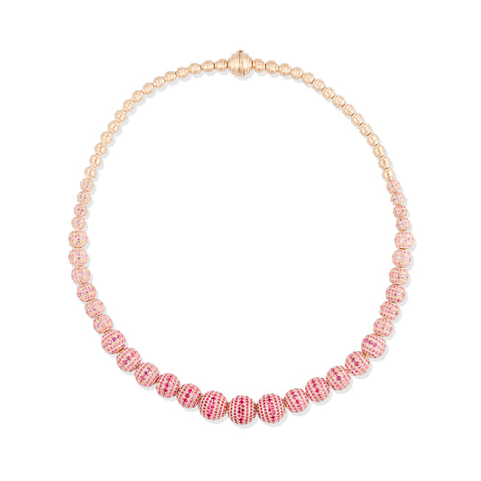 Revel Large Bead Necklace - Ruby & Pink Sapphire