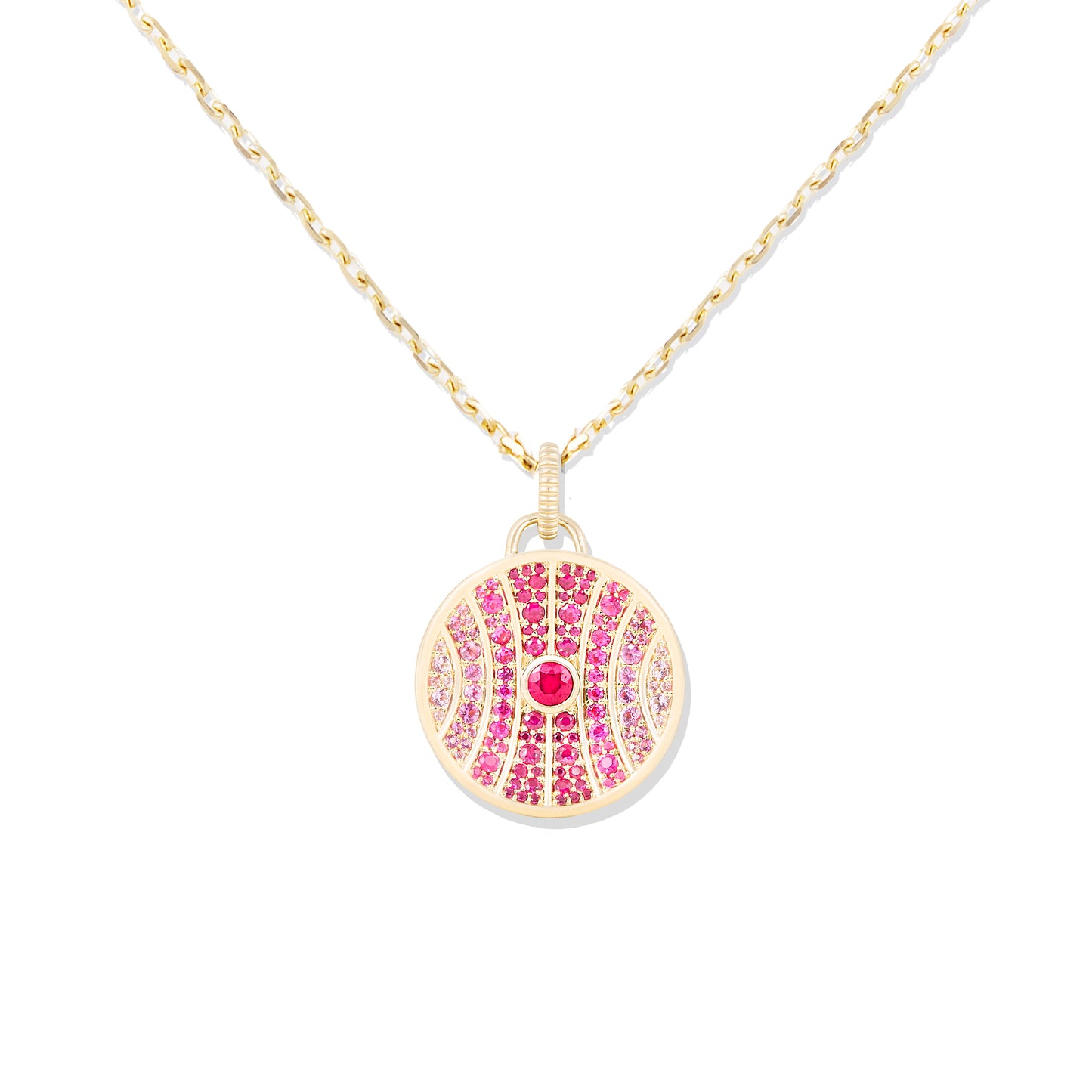 Revel Large Dimensional Pendant - Ruby & Pink Sapphire
