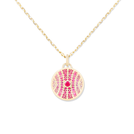 Revel Large Dimensional Pendant - Ruby & Pink Sapphire