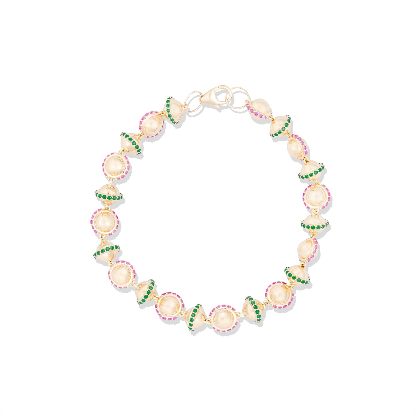 Revel Small Bead Bracelet - Tsavorite & Rhodolite Garnet
