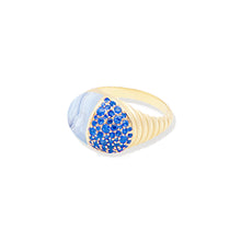 Load image into Gallery viewer, Found Cap Cocktail Ring - Blue Lace Agate &amp; Blue Sapphire
