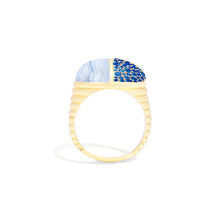 Load image into Gallery viewer, Found Cap Cocktail Ring - Blue Lace Agate &amp; Blue Sapphire
