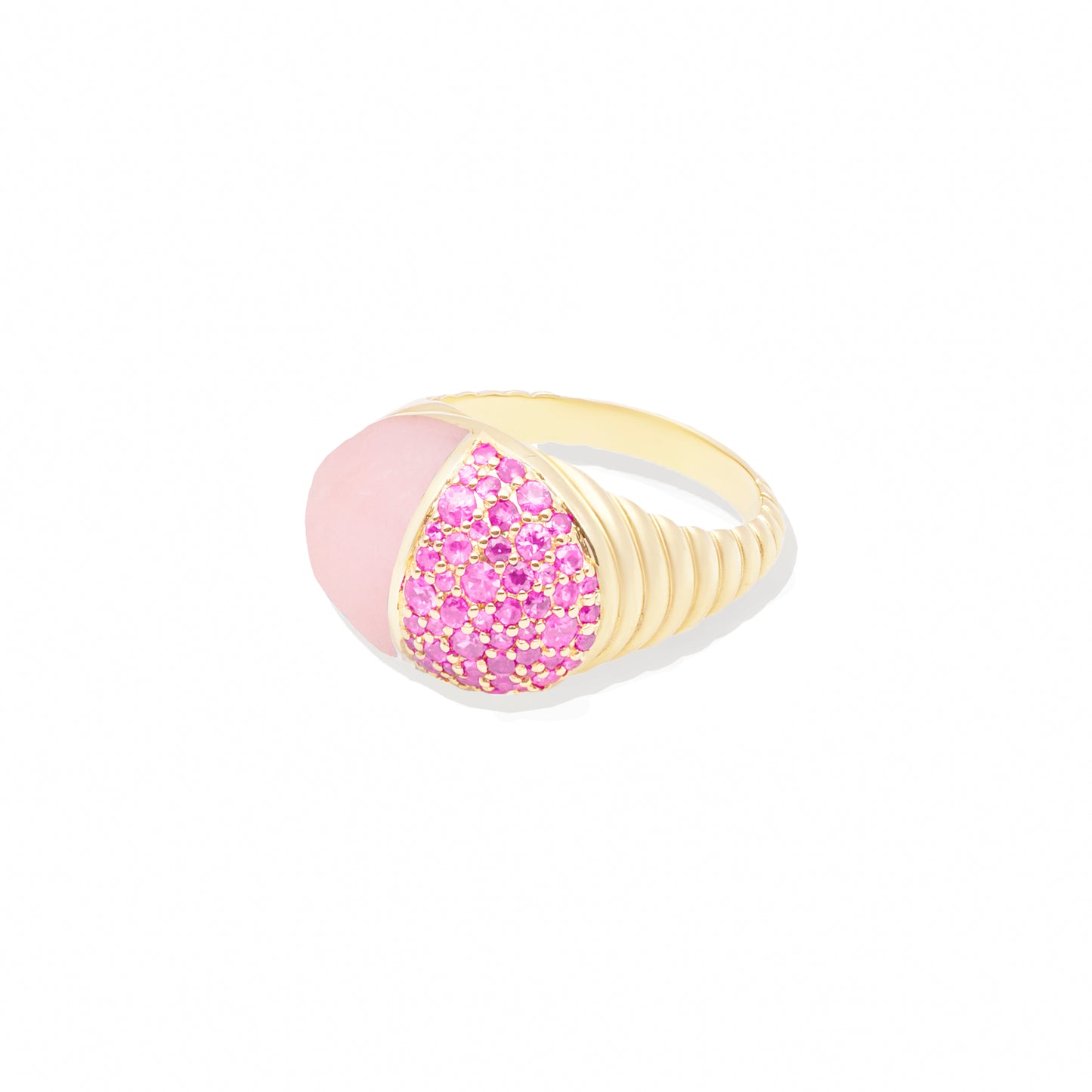 Found Cap Cocktail Ring - Pink Opal & Pink Sapphire