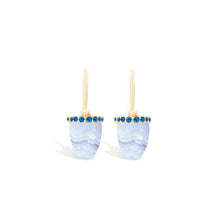Load image into Gallery viewer, Found Cap Huggie Earring - Blue Lace Agate &amp; Blue Sapphire
