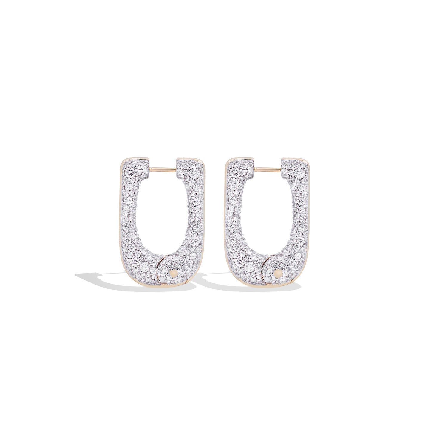 Found Pave Rib Curve Hoop Earring - Diamond