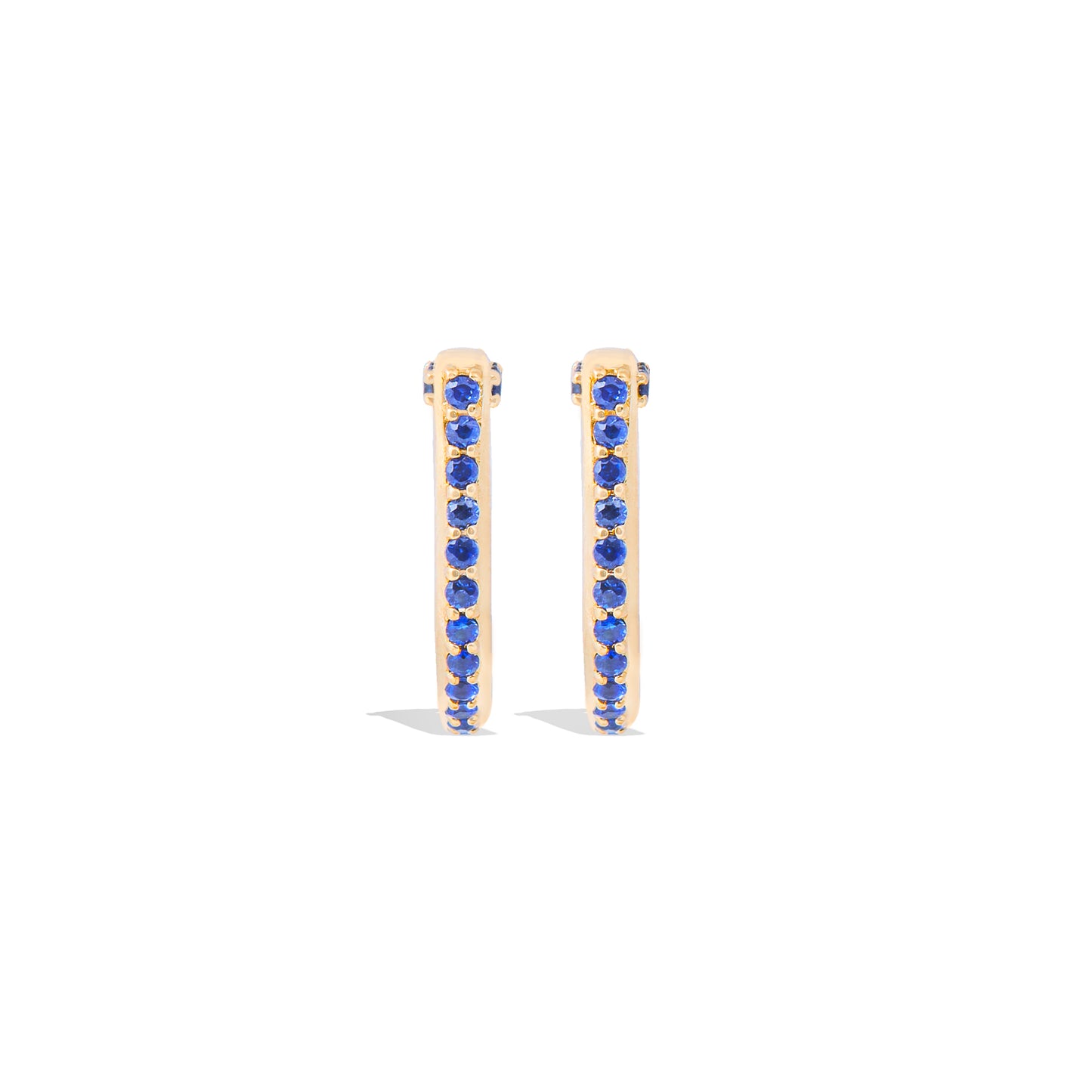 Found Curve Hoop Earring - Blue Sapphire
