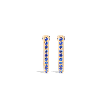 Found Curve Hoop Earring - Blue Sapphire