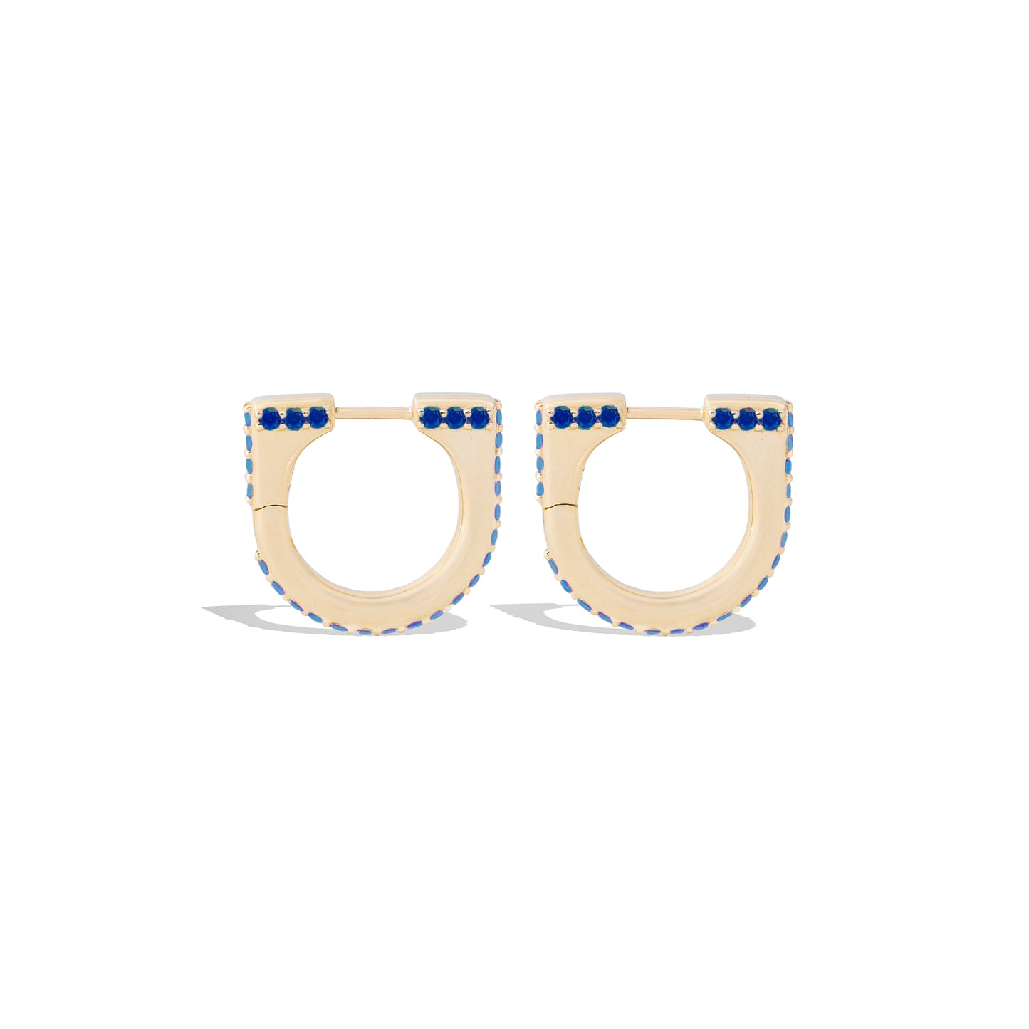 Found Curve Hoop Earring - Blue Sapphire