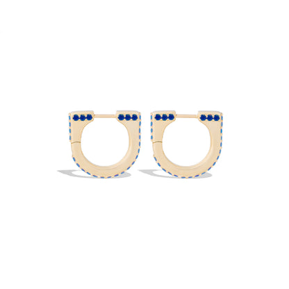 Found Curve Hoop Earring - Blue Sapphire