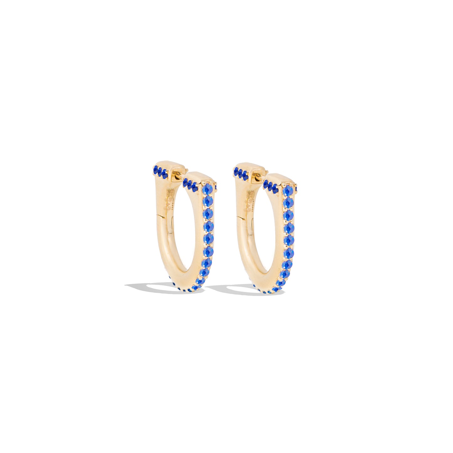Found Curve Hoop Earring - Blue Sapphire