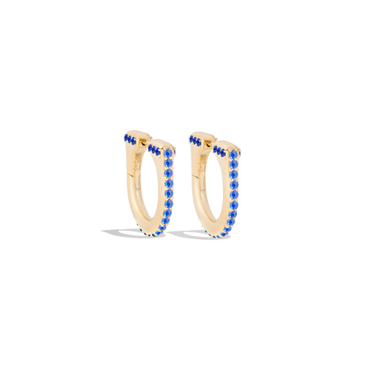Found Curve Hoop Earring - Blue Sapphire