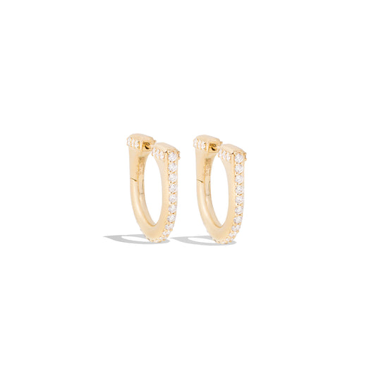 Found Curve Hoop Earring - Diamond