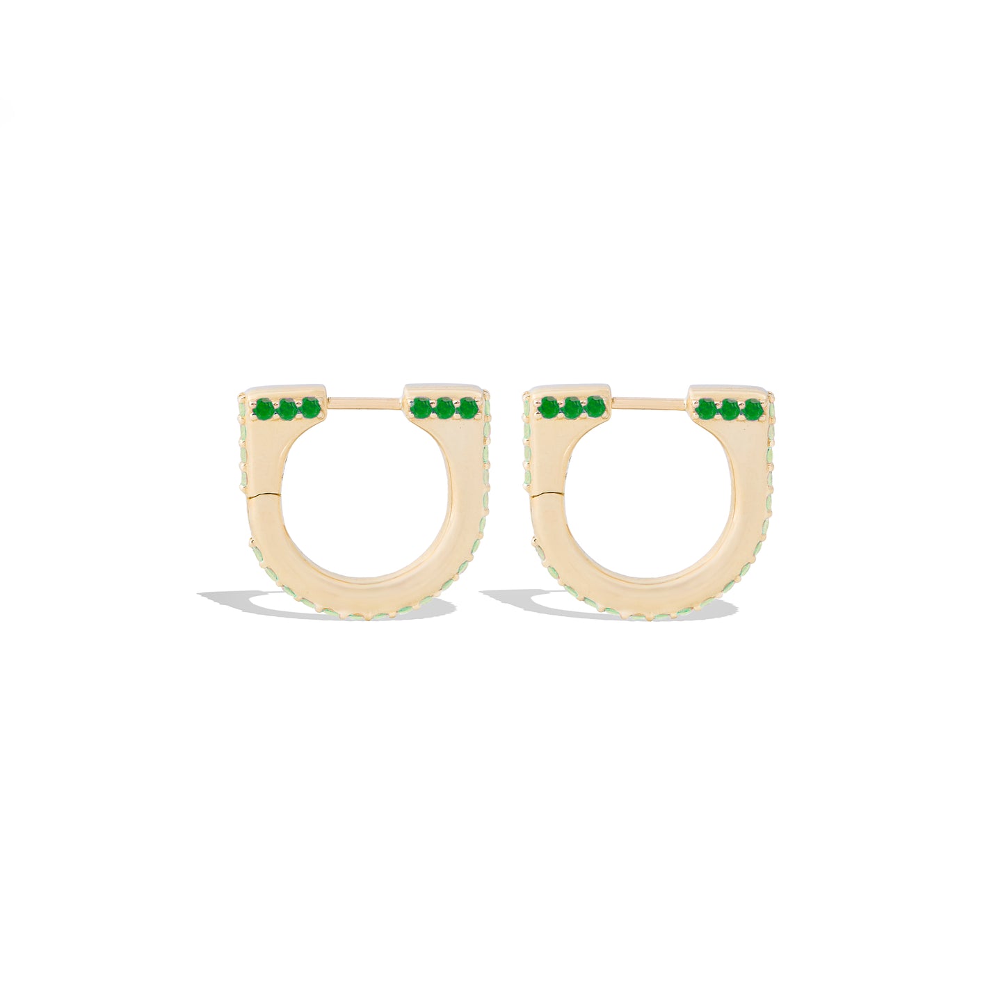 Found Curve Hoop Earring - Tsavorite