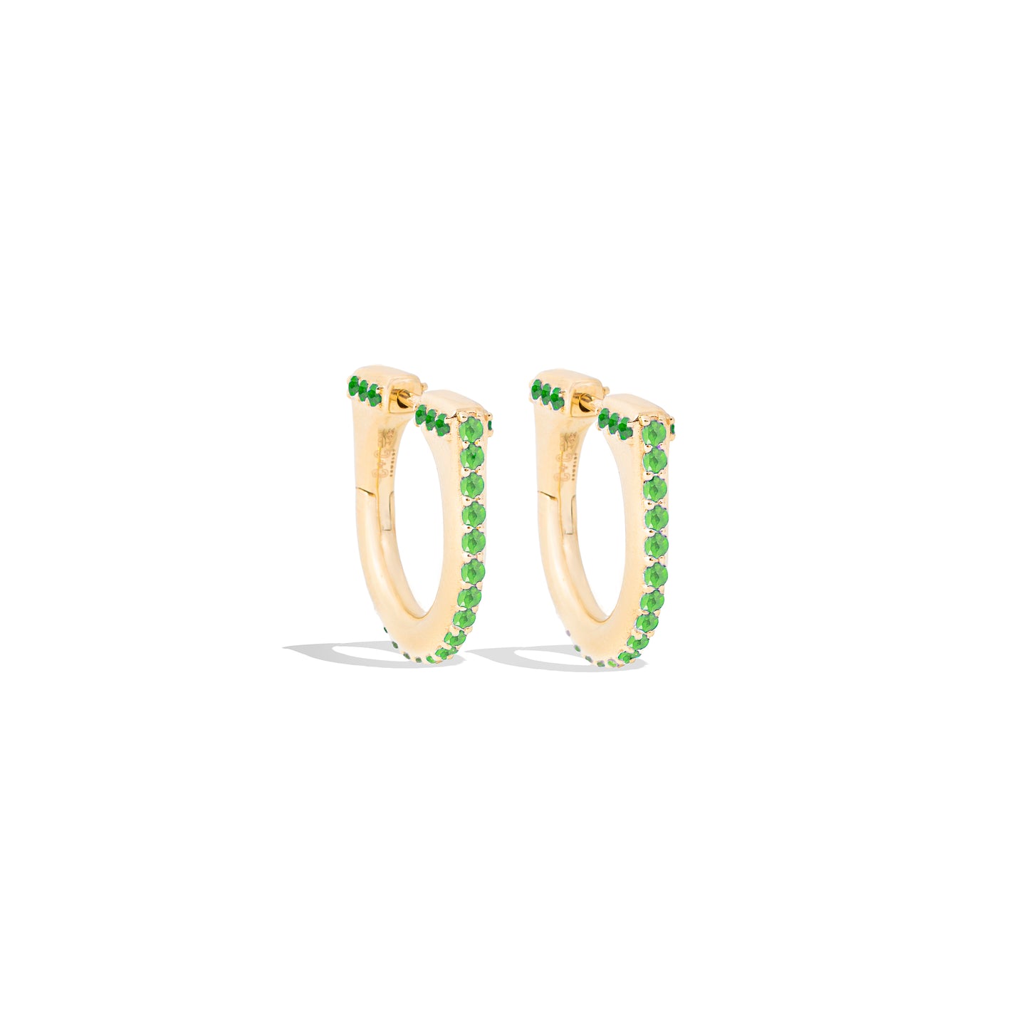 Found Curve Hoop Earring - Tsavorite