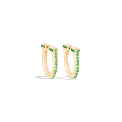 Found Curve Hoop Earring - Tsavorite