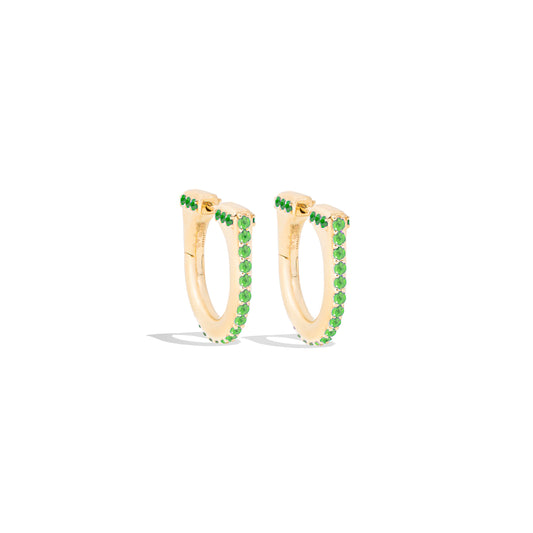 Found Curve Hoop Earring - Tsavorite