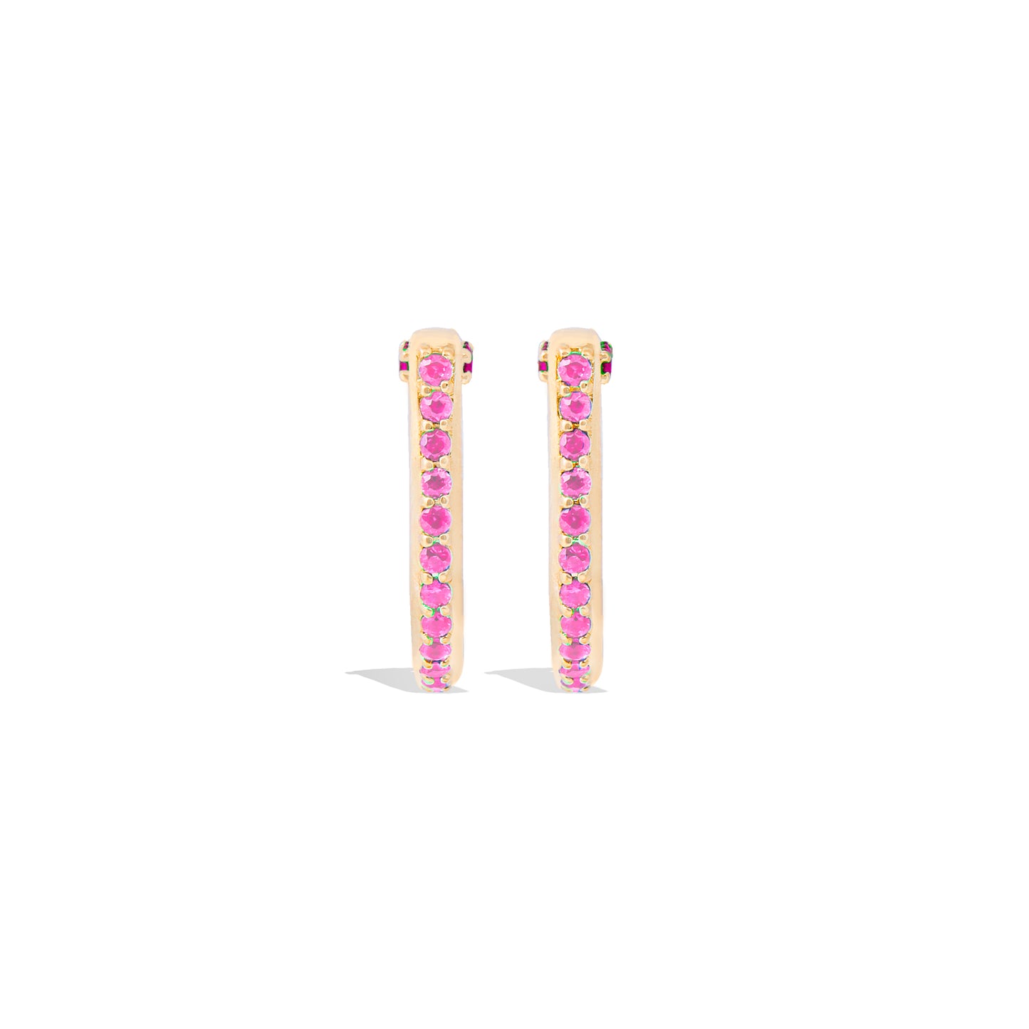 Found Curve Hoop Earring - Pink Sapphire