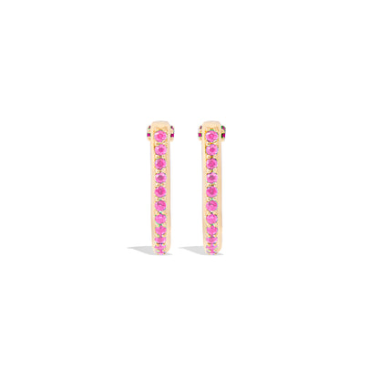 Found Curve Hoop Earring - Pink Sapphire