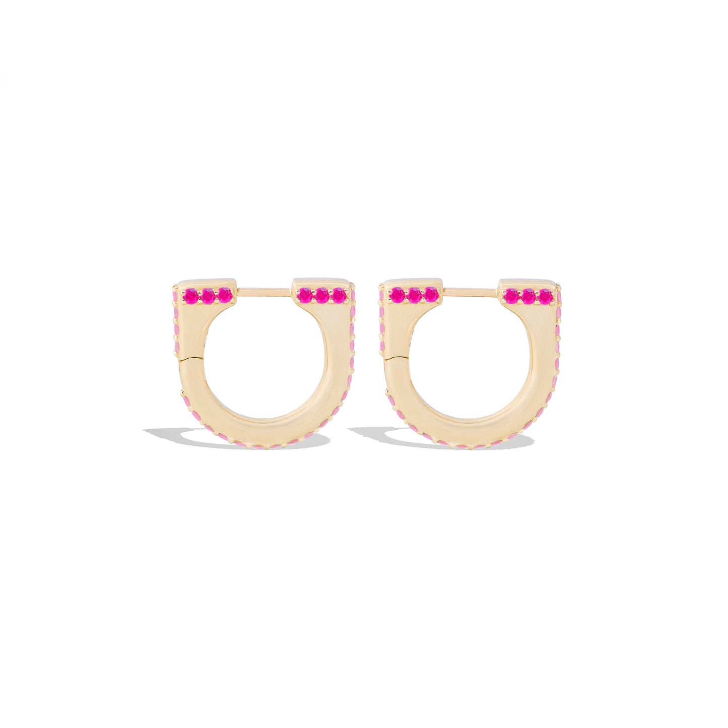Found Curve Hoop Earring - Pink Sapphire
