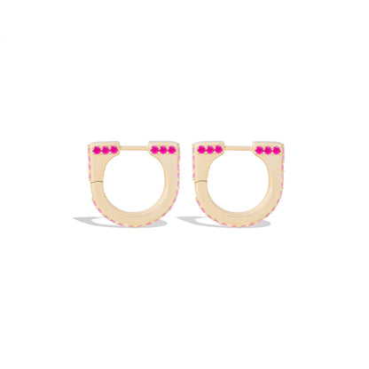 Found Curve Hoop Earring - Pink Sapphire
