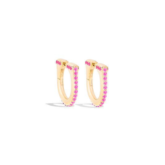 Found Curve Hoop Earring - Pink Sapphire