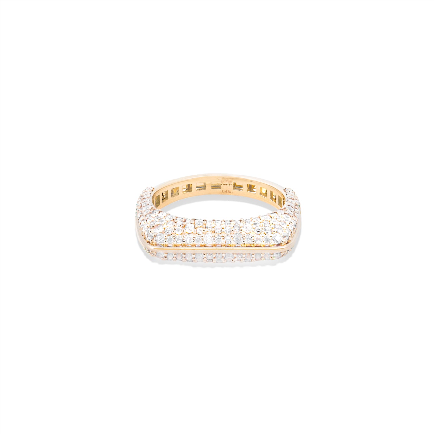 Found Rib Curve Stacking Band Ring - Diamond