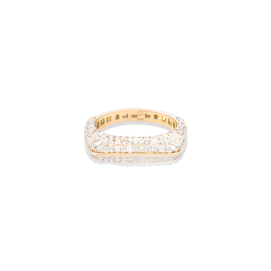 Found Rib Curve Stacking Band Ring - Diamond