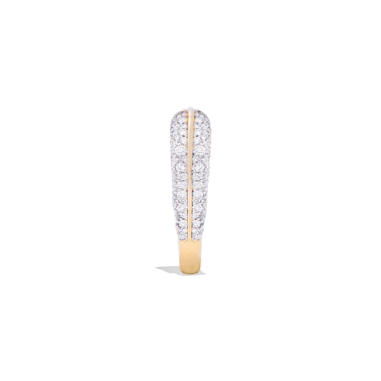 Found Rib Curve Stacking Band Ring - Diamond
