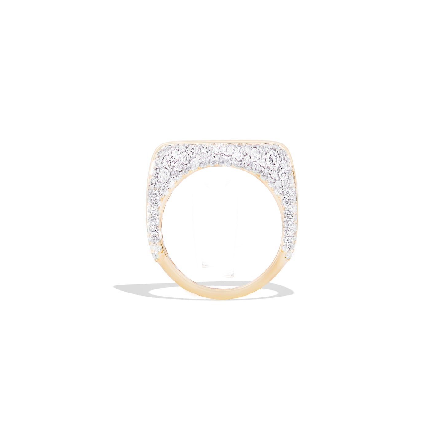 Found Rib Curve Stacking Band Ring - Diamond