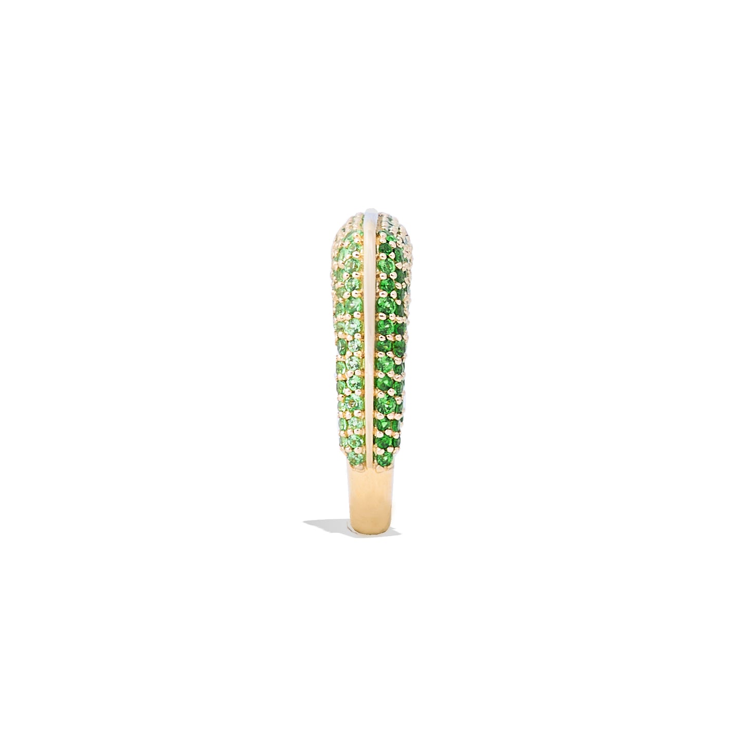 Found Rib Curve Stacking Band Ring - Tsavorite