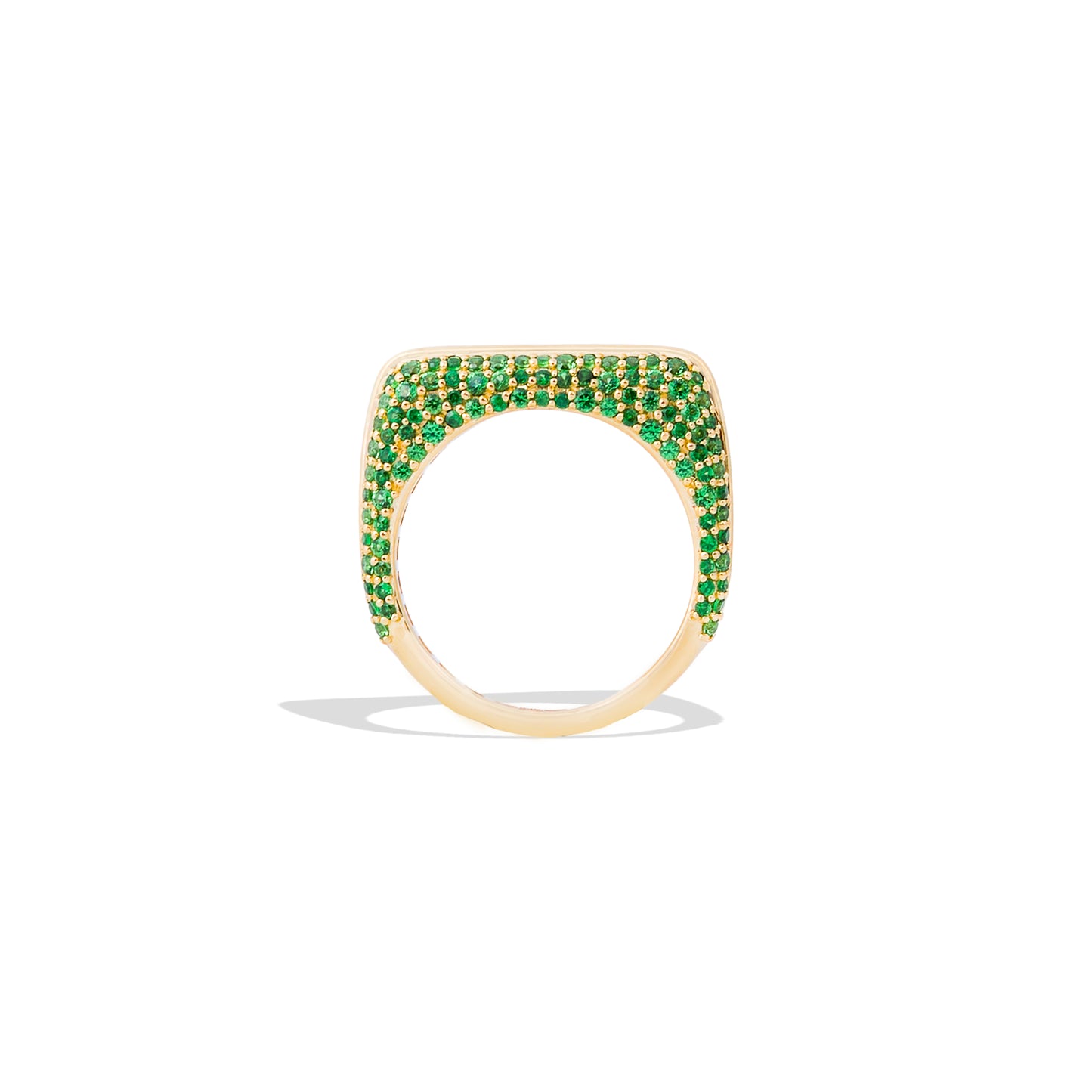 Found Rib Curve Stacking Band Ring - Tsavorite