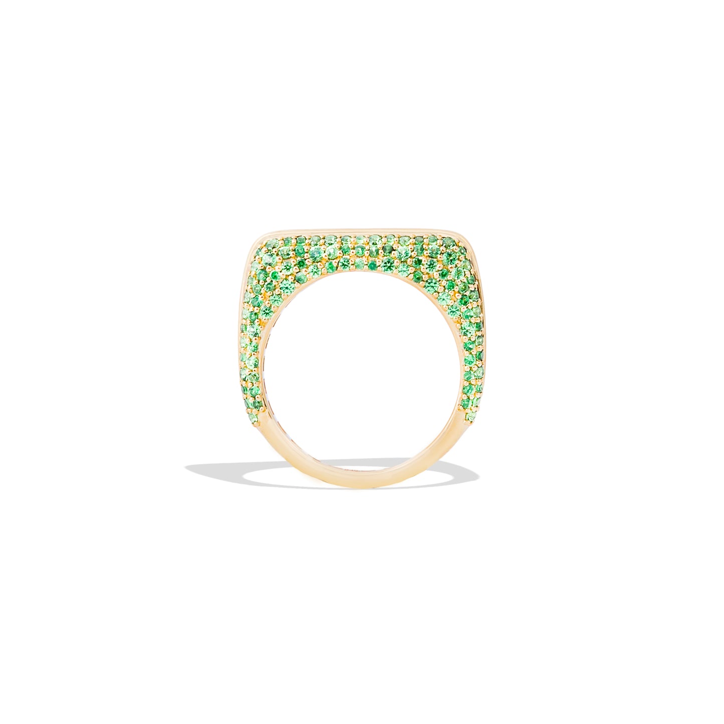 Found Rib Curve Stacking Band Ring - Tsavorite
